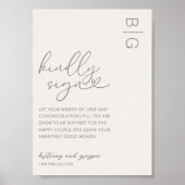 Handtekening Ivory Wedding Guestbook Poster (Voorkant)
