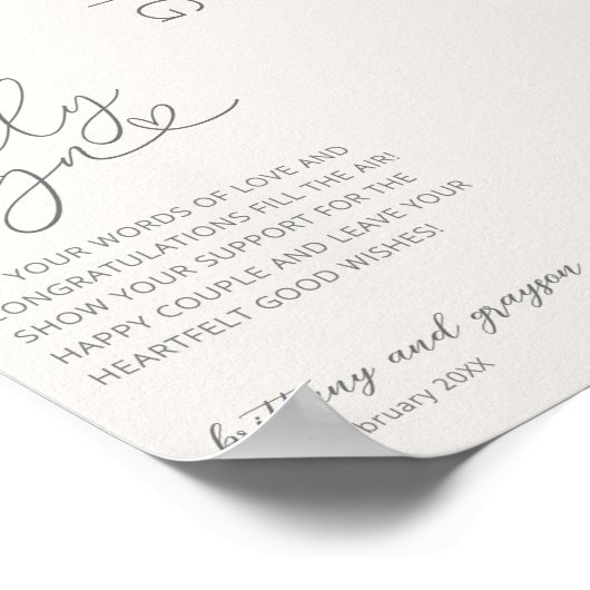 Handtekening Ivory Wedding Guestbook Poster (Hoek)