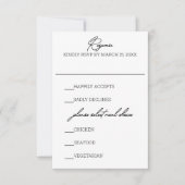 Handtekening kalligrafie bruiloft RSVP kaartje (Voorkant)