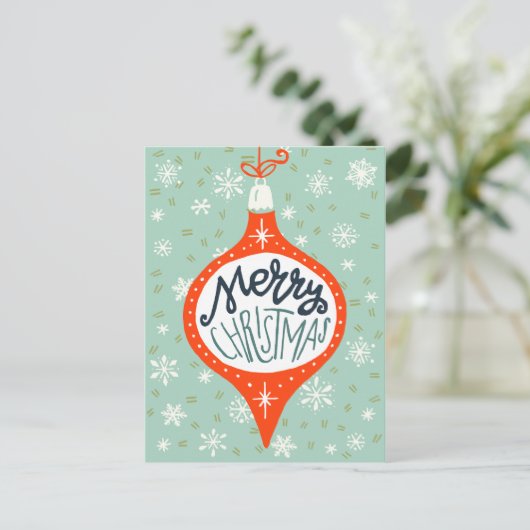 Handtekening kerstversiering feestdagenkaart (Staand voorkant)