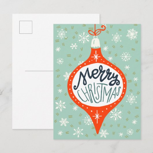 Handtekening kerstversiering feestdagenkaart (Voorkant / Achterkant)