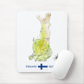 Handtekening kleurenkaart van Finland Mousepad Muismat (Met muis)