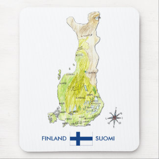 Handtekening kleurenkaart van Finland Mousepad Muismat