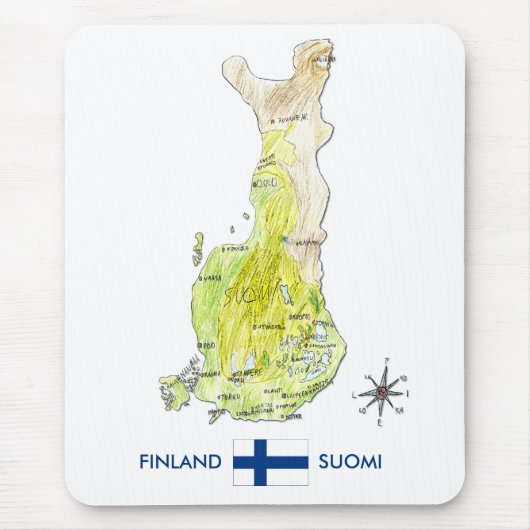 Handtekening kleurenkaart van Finland Mousepad Muismat (Voorkant)