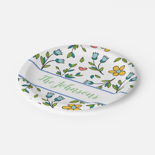 Handtekening kleurrijk patroon en kunstpatroon papieren bordje (Gekanteld)