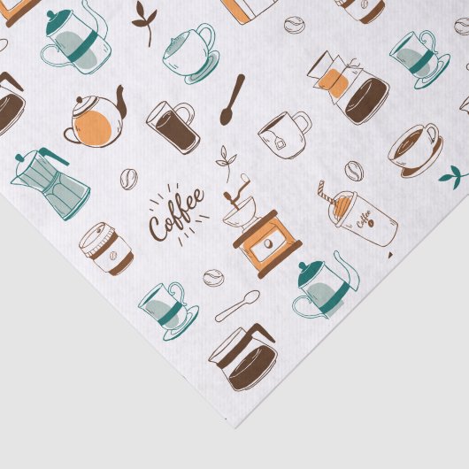 Handtekening Koffie- en kabelpatroon Tissuepapier (Detail)