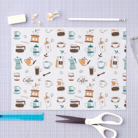 Handtekening Koffie- en kabelpatroon Tissuepapier (Craft)