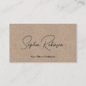 Handtekening Kraft Paper Style QR Visitekaartje (Voorkant)