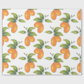 Handtekening Kumquats Pattern Cadeaupapier (Vlak)