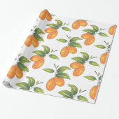 Handtekening Kumquats Pattern Cadeaupapier (Uitgerold)