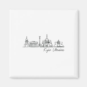 Handtekening Kyiv stads silhouet - Oekraïne Souven Magneet