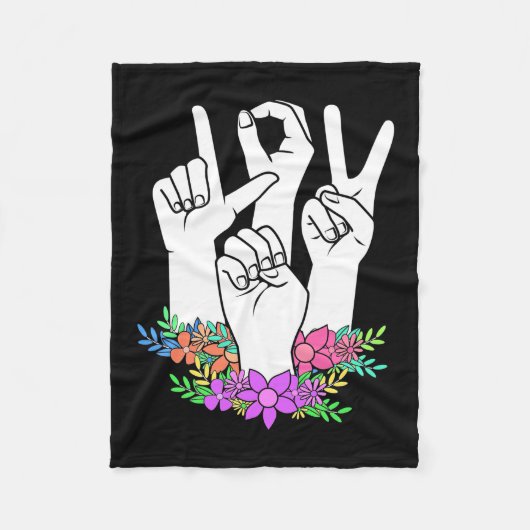Handtekening leraar ASL Fleece Deken (Voorkant)