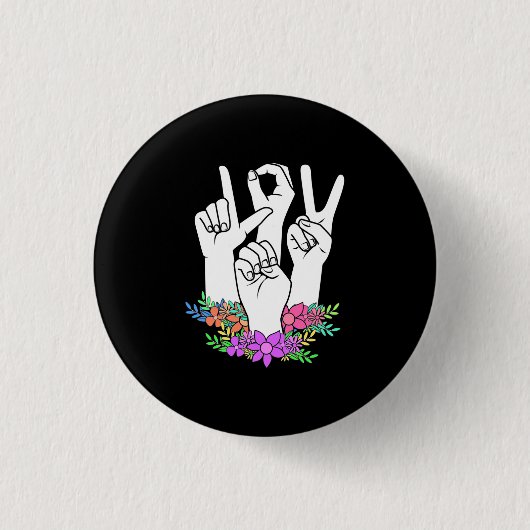 Handtekening leraar ASL Ronde Button 3,2 Cm (Voorkant)