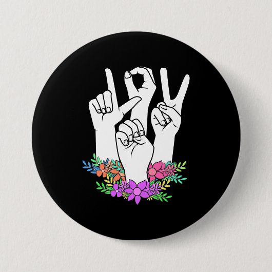 Handtekening leraar ASL Ronde Button 7,6 Cm (Voorkant)