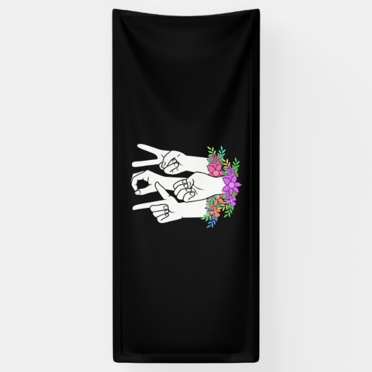 Handtekening leraar ASL Spandoek (Verticaal)