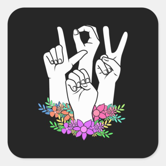 Handtekening leraar ASL Vierkante Sticker (Voorkant)
