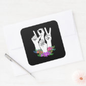 Handtekening leraar ASL Vierkante Sticker (Envelop)