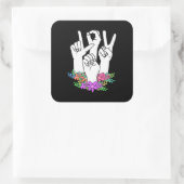 Handtekening leraar ASL Vierkante Sticker (Tas)