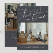 Handtekening Letterde Nieuwe Verplaatsende Aankond Aankondiging (Voorkant / Achterkant)