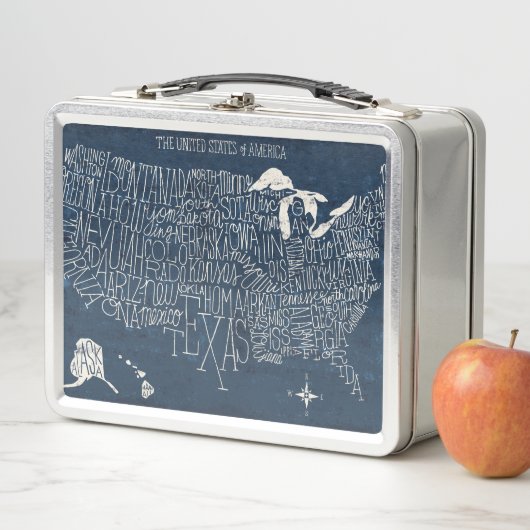 Handtekening Lettertered Blue USA Map (In situ)