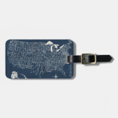 Handtekening Lettertered Blue USA Map Bagagelabel (Voorkant horizontaal)