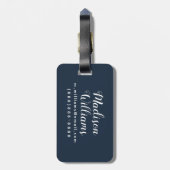 Handtekening Lettertered Blue USA Map Bagagelabel (Achterkant verticaal)