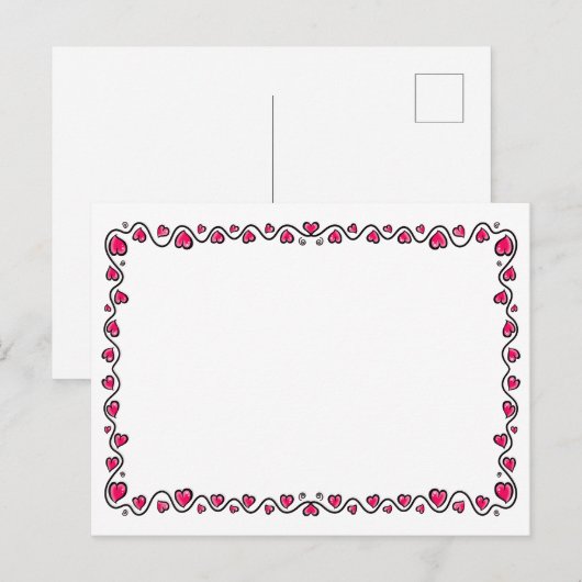 Handtekening  liefdeshart tandrand briefkaart (Voorkant / Achterkant)