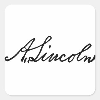 Handtekening Lincoln Vierkante Sticker