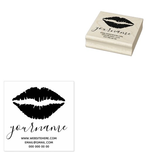 Handtekening Lips Rubberstempel (Gestempeld)
