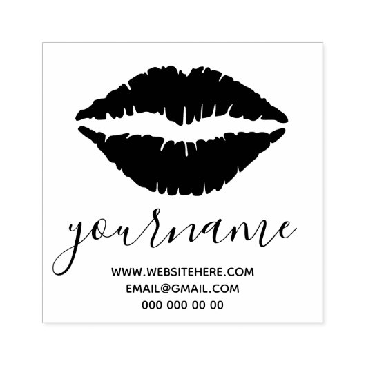 Handtekening Lips Rubberstempel (Afrduk)