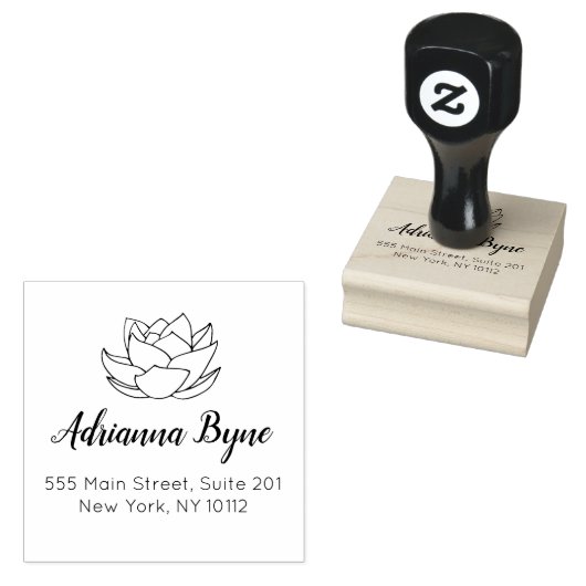 Handtekening Lotus Flower Rubberstempel (Gestempeld)