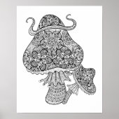 Handtekening Magische paddenstoelen Doodle 2 Poster (Voorkant)