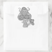 Handtekening Magische paddenstoelen Vierkante Sticker (Tas)
