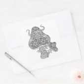 Handtekening Magische paddenstoelen Vierkante Sticker (Envelop)