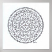 Handtekening Mandala Poster voor kleuren in (Voorkant)