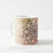 Handtekening Mandala-ventilator op bladeren Koffiemok (Voorkant links)