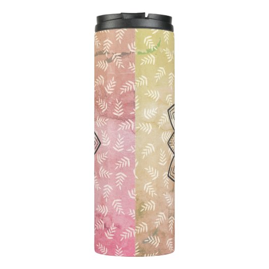 Handtekening Mandala-ventilator op bladeren Thermosbeker (Achterkant)