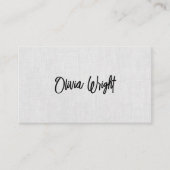 Handtekening Manuscript Modern, Grey Linen Profess Visitekaartje (Voorkant)