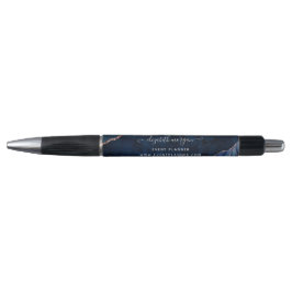 Handtekening Manuscript Navy Blue Agate Marble Gli Pen