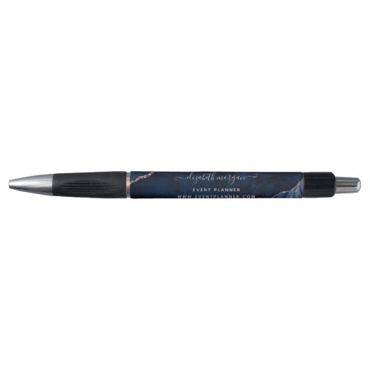 Handtekening Manuscript Navy Blue Agate Marble Gli Pen (Voorkant)