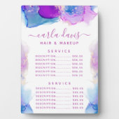 Handtekening Manuscript Paars Blue Ink Price Menu Fotoplaat (voorkant)