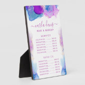 Handtekening Manuscript Paars Blue Ink Price Menu Fotoplaat (Zijkant)