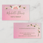 Handtekening Manuscript roze en groene florale zak Visitekaartje (Voorkant / Achterkant)