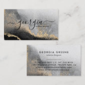 Handtekening Manuscript Waterverf Black Gold Grey  Visitekaartje (Voorkant / Achterkant)