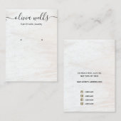 Handtekening Manuscript White Wood Earring Display Visitekaartje (Voorkant / Achterkant)