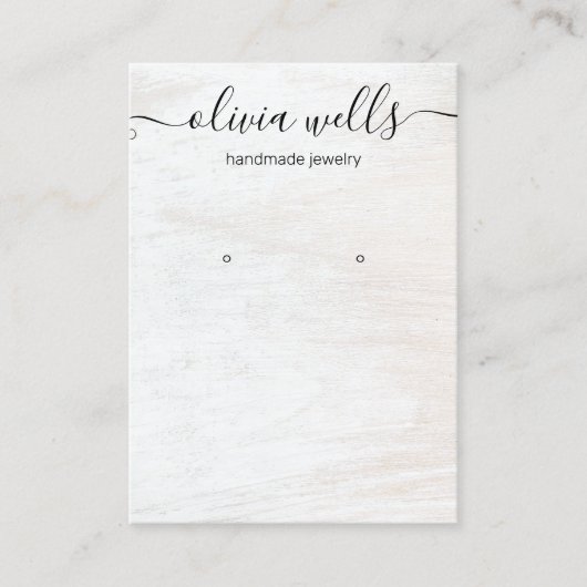 Handtekening Manuscript White Wood Earring Display Visitekaartje (Voorkant)