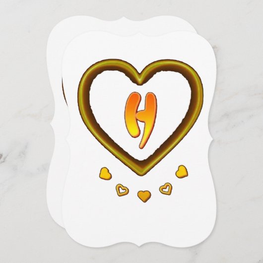 handtekening met de letter H, Kaart (Voorkant / Achterkant)