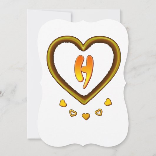 handtekening met de letter H, Kaart (Achterkant)