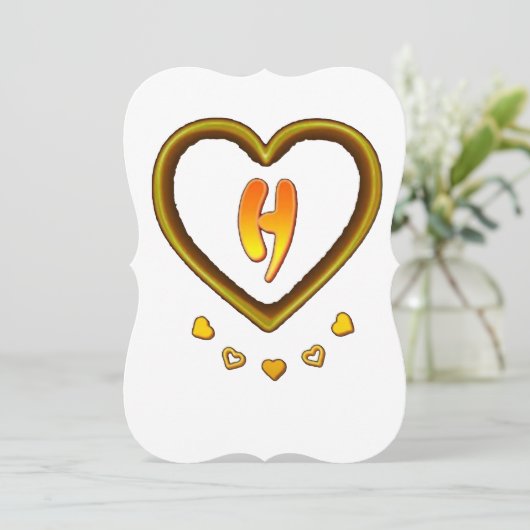 handtekening met de letter H, Kaart (Staand voorkant)