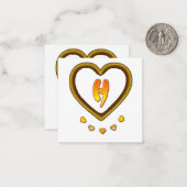 handtekening met de letter H, Notitiekaartje (Voorkant / Achterkant in situ)